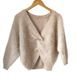Pull FILL dos décolleté épais doudou Ba&sh T1 beige NEUF