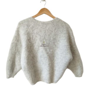 Pull FILL dos décolleté épais doudou Ba&sh T0 gris clair Excellent état