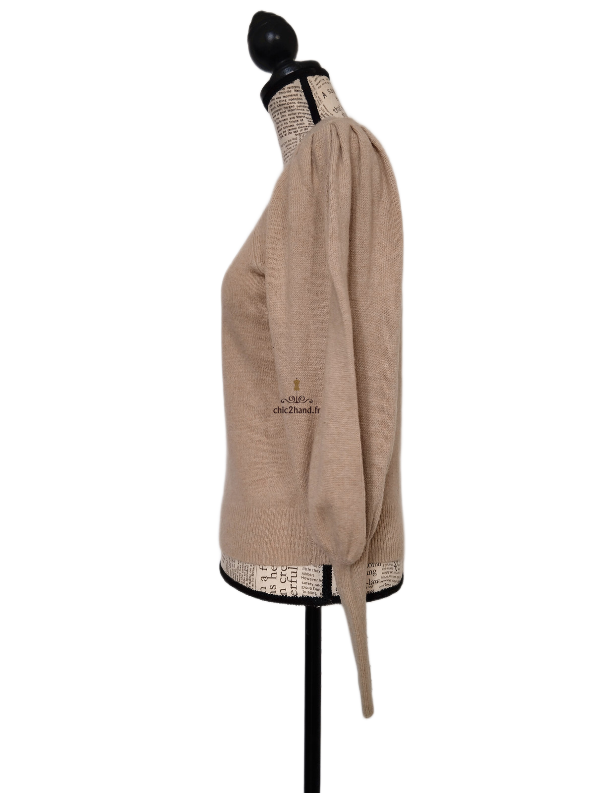 Pull épais doudou manches ballon 100% laine Ba&sh T0 beige TBE – Image 7
