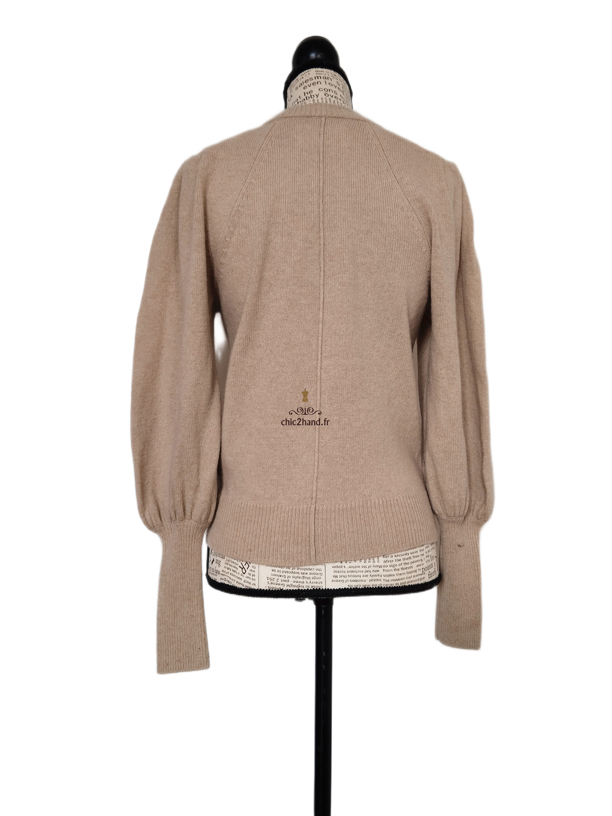 Pull épais doudou manches ballon 100% laine Ba&sh T0 beige TBE – Image 8