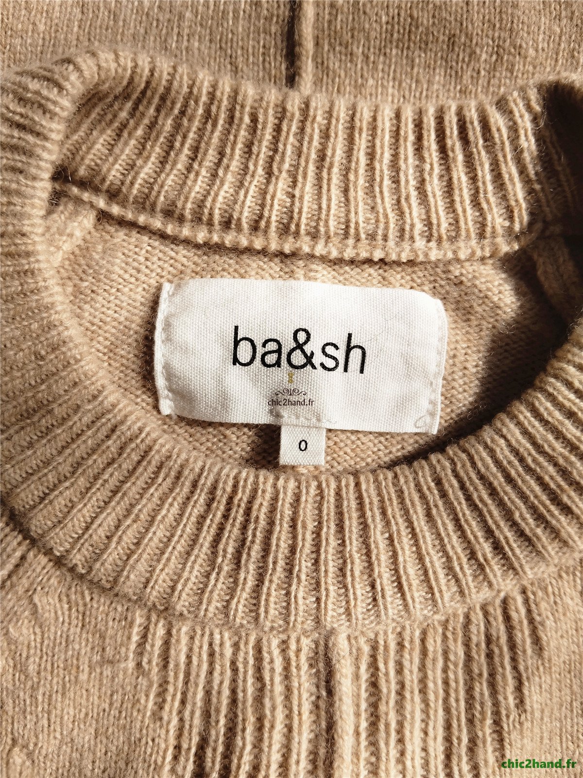 Pull épais doudou manches ballon 100% laine Ba&sh T0 beige TBE – Image 13