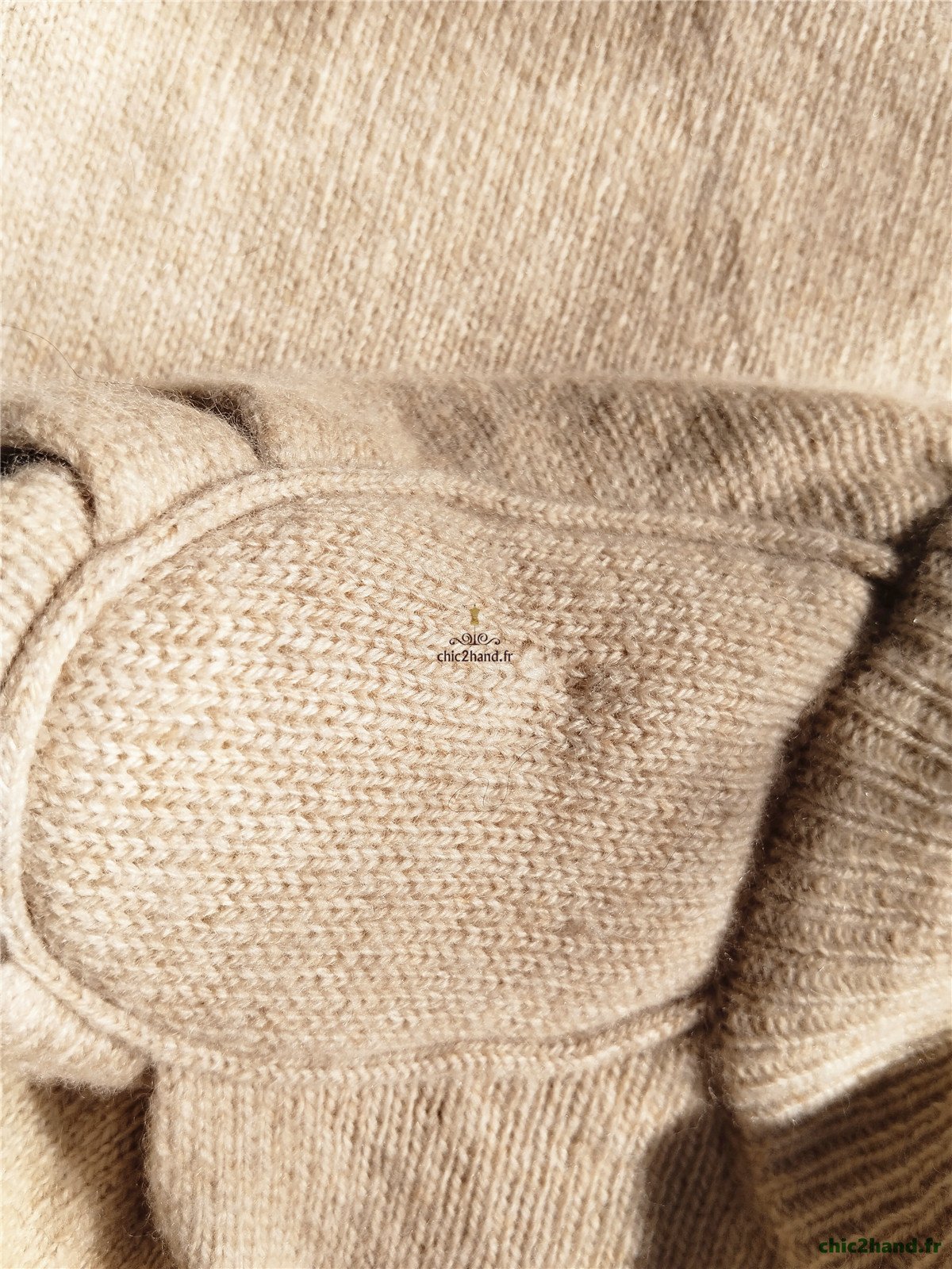 Pull épais doudou manches ballon 100% laine Ba&sh T0 beige TBE – Image 12