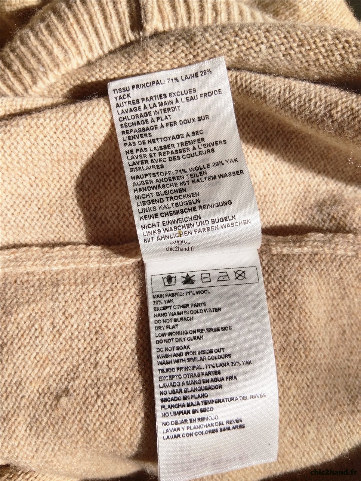 Pull épais doudou manches ballon 100% laine Ba&sh T0 beige TBE – Image 10