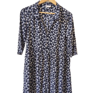 Robe légère chemise ba&sh Coce T0 noir fleuri blanc NEUF
