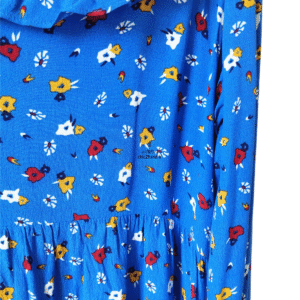 Robe légère col V avec doublure ba&sh liv T2 bleu azur imprimé fleuri NEUF