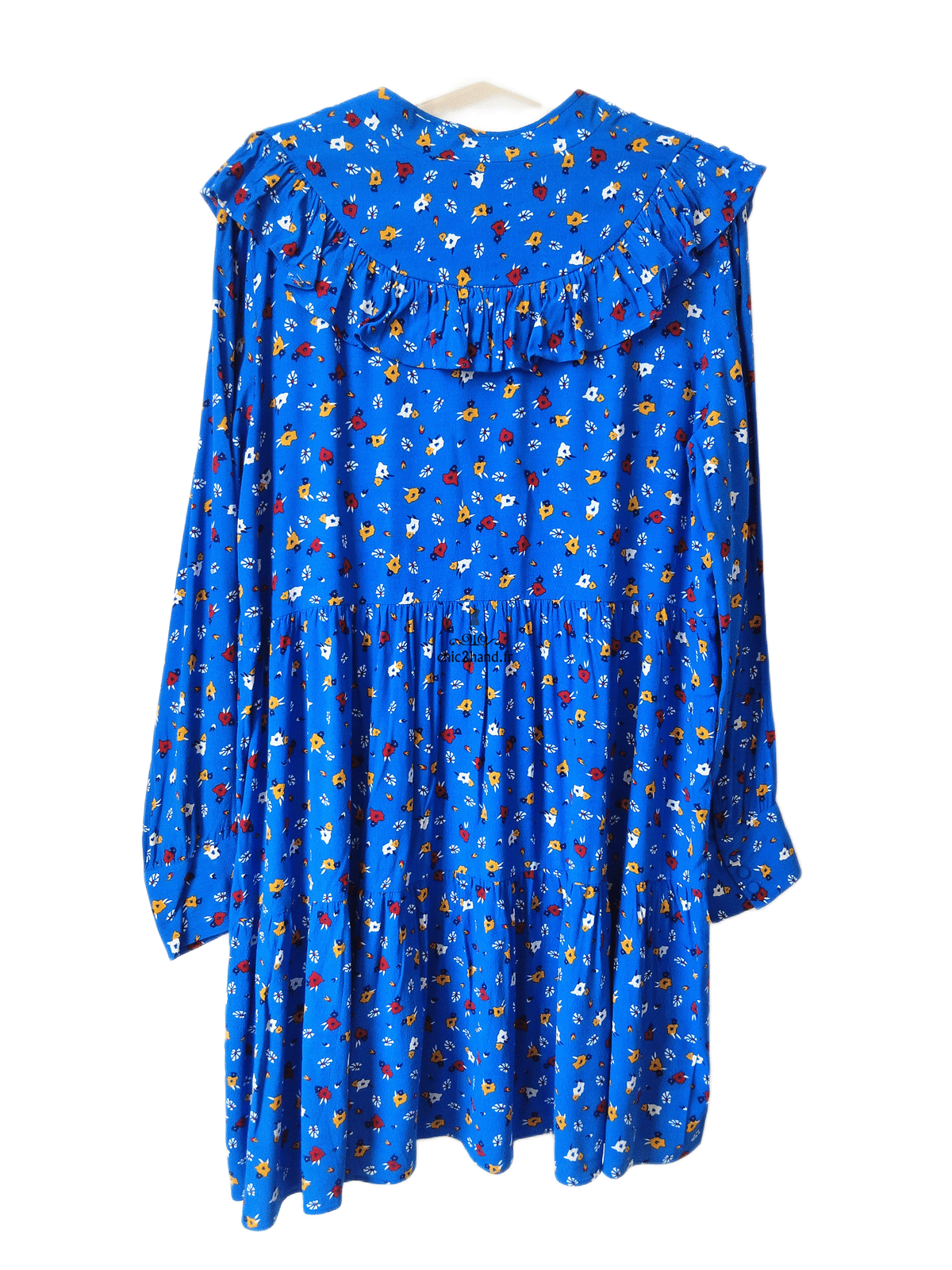 Robe légère col V avec doublure ba&sh liv T2 bleu azur imprimé fleuri NEUF – Image 3