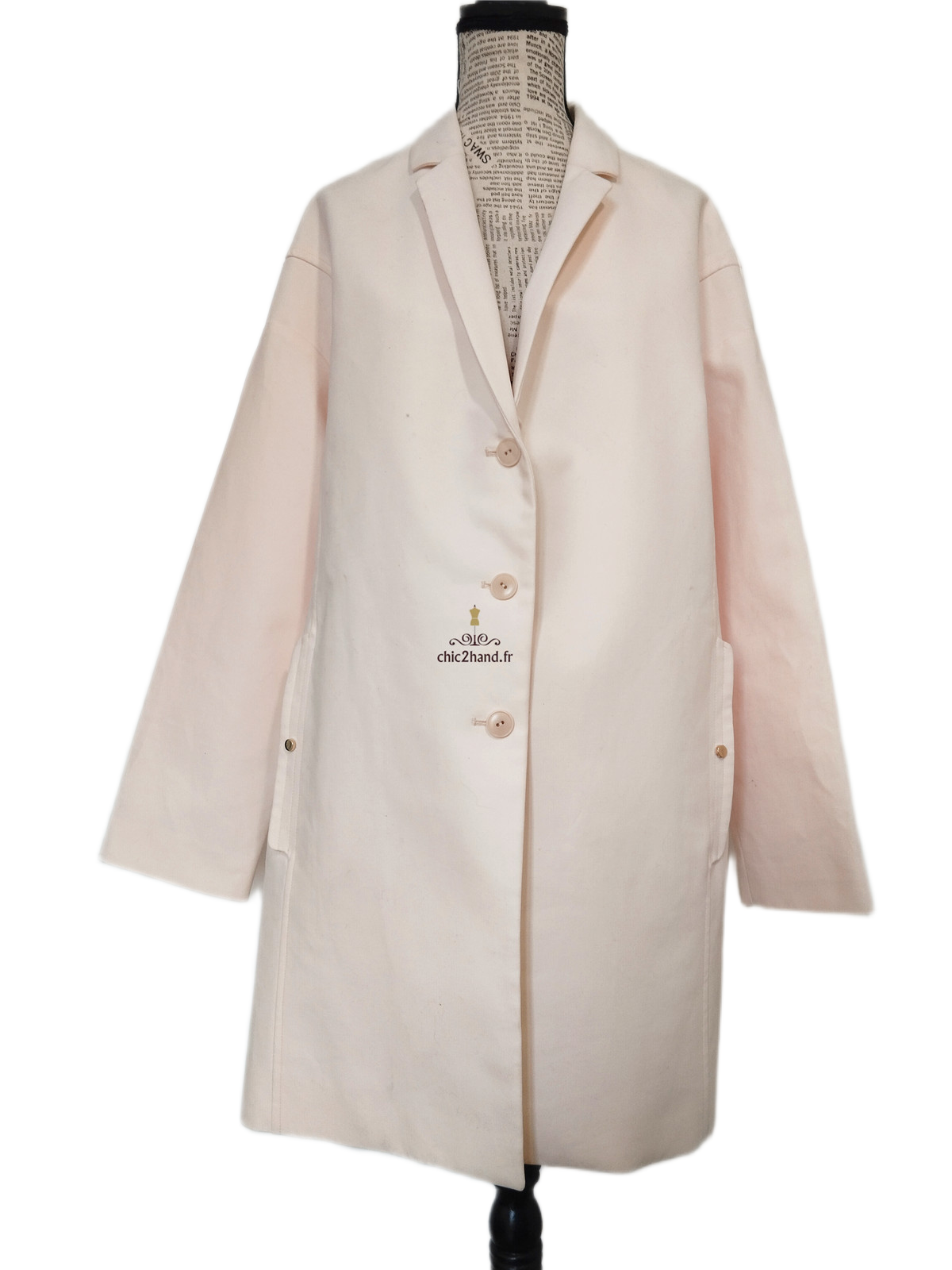 Trench imperméable classique doublure Ba&sh iphigenie T3 rose clair Excellent état – Image 6