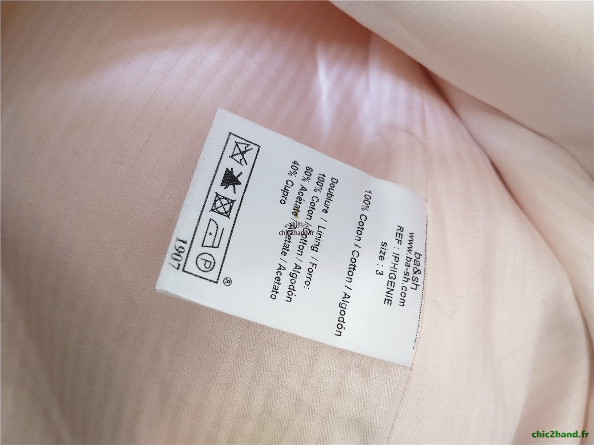 Trench imperméable classique doublure Ba&sh iphigenie T3 rose clair Excellent état – Image 9
