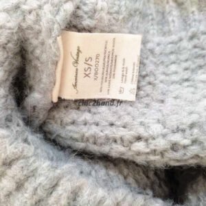 Pull oversize laine mohair American Vintage gris perle XS S BOO270 boolder NEUF
