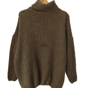 Pull oversize col roulé laine alpaga American Vintage vert kaki TU BOO270o boolder Exccelent état