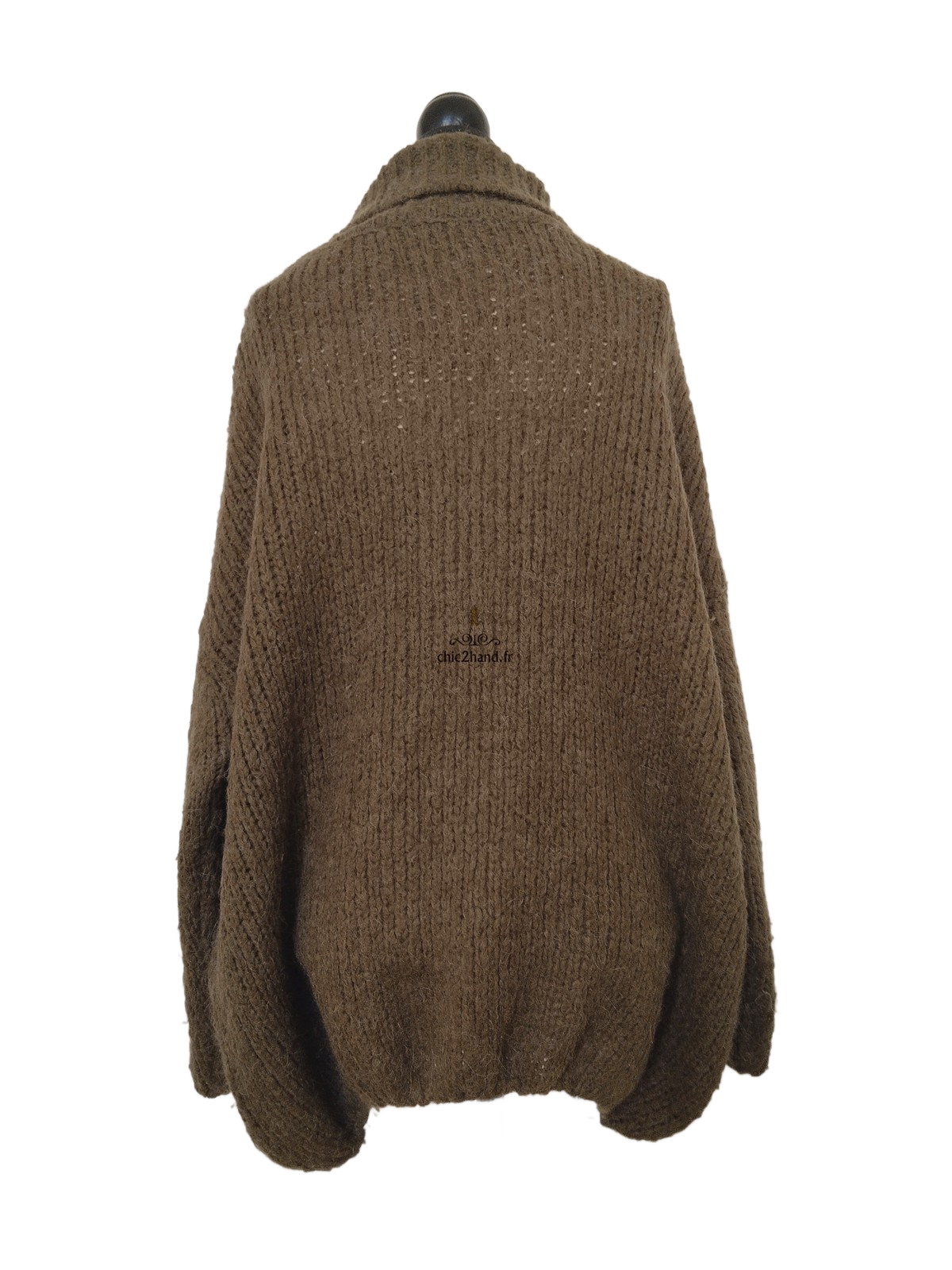 Pull oversize col roulé laine alpaga American Vintage vert kaki TU BOO270o boolder Exccelent état – Image 7