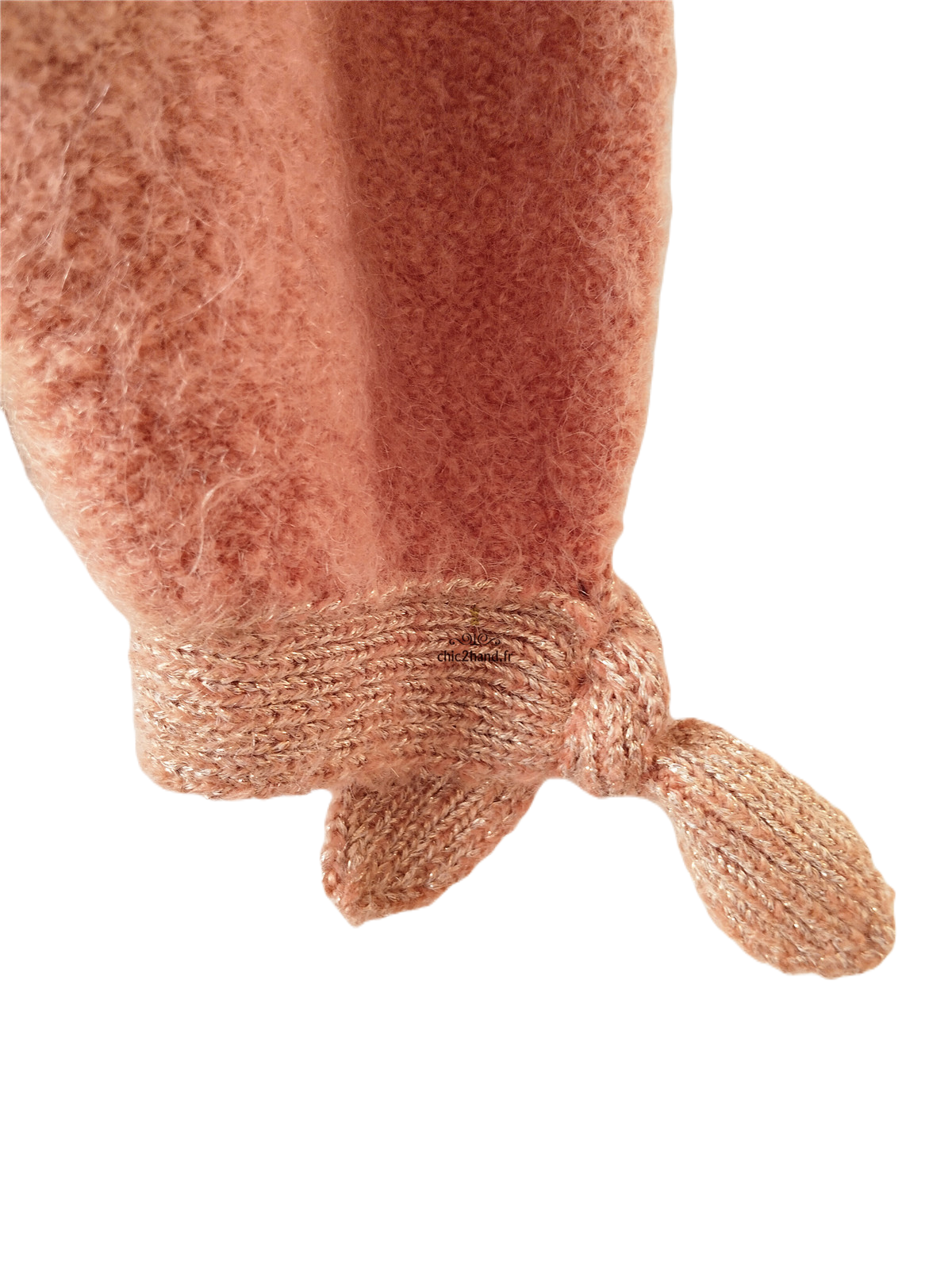 Pull oversize doudou Des Petits Hauts Calinou rose saumon kid mohair T0 NEUF – Image 6
