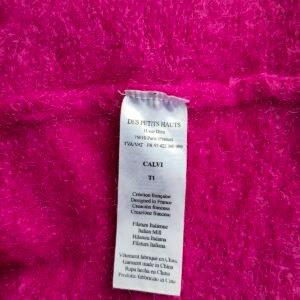 Gilet cardigan doudou Des Petits Hauts calvi 82% kid mohair rose violet T1 NEUF