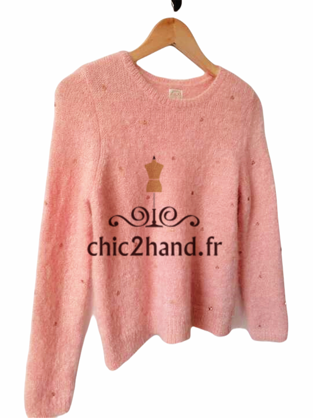 Pull doudou rose pivoine kid mohair Des Petits Hauts S Neuf modèle carmosa – Image 5