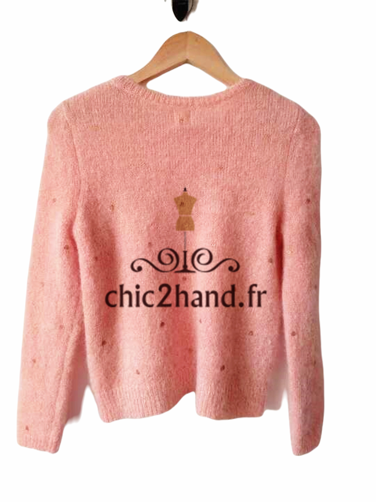 Pull doudou rose pivoine kid mohair Des Petits Hauts S Neuf modèle carmosa – Image 8