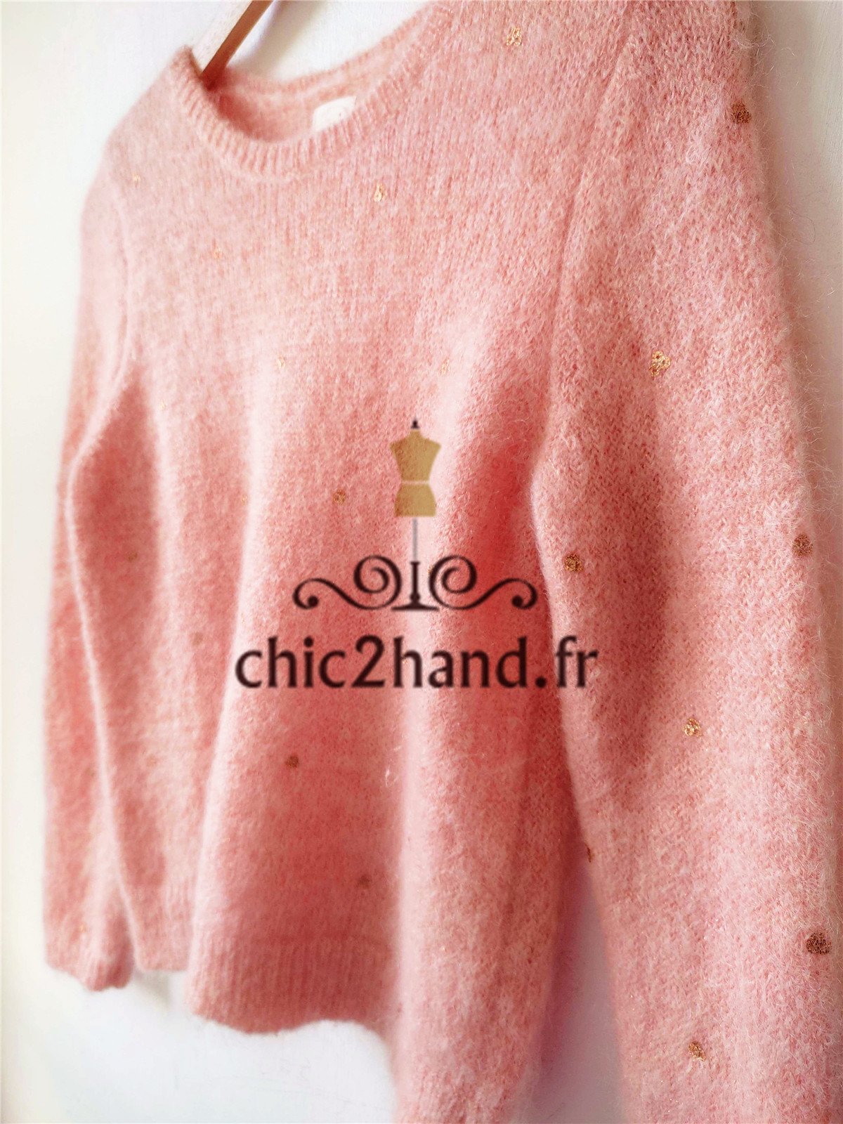 Pull doudou rose pivoine kid mohair Des Petits Hauts S Neuf modèle carmosa – Image 7