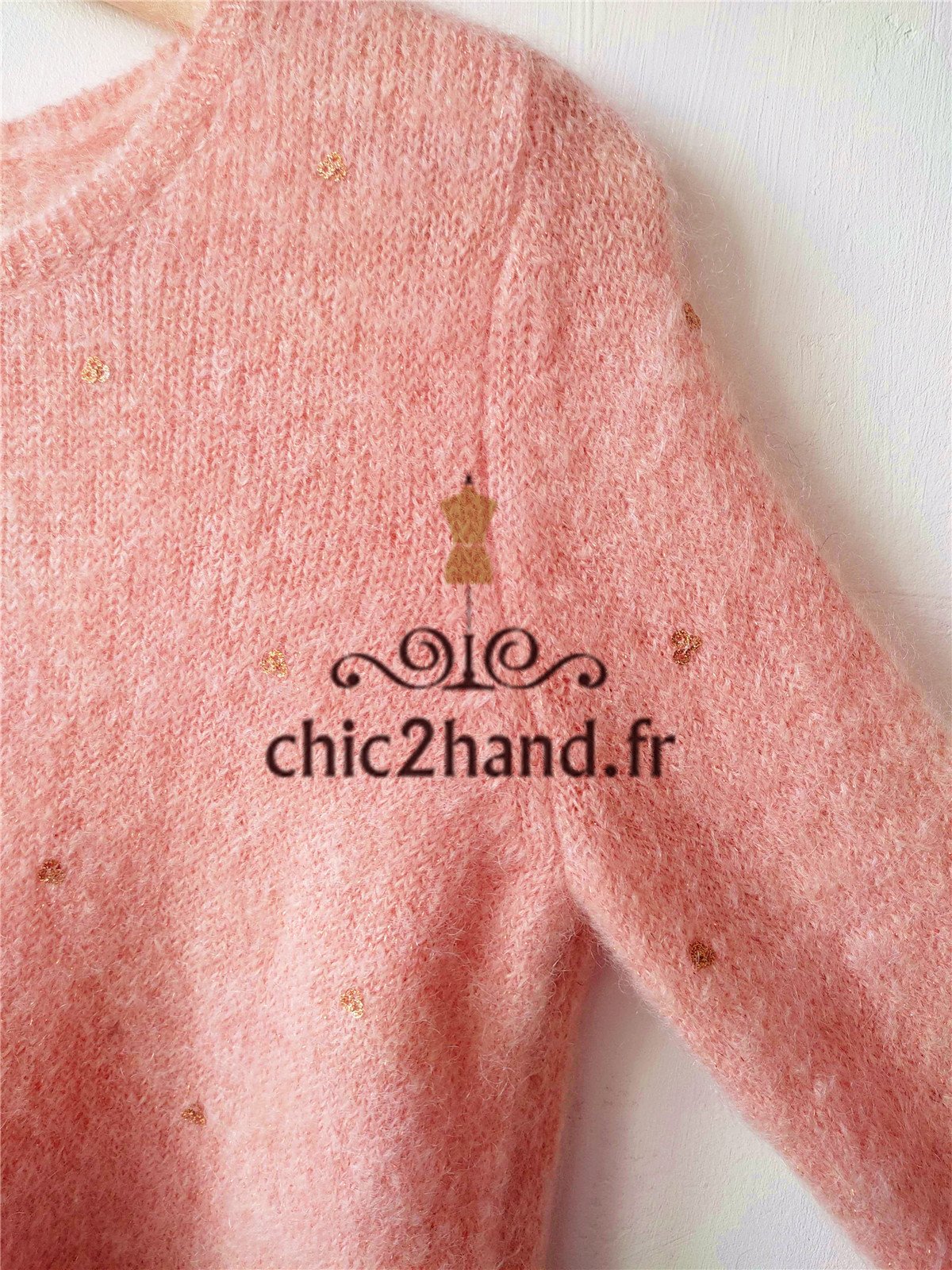 Pull doudou rose pivoine kid mohair Des Petits Hauts S Neuf modèle carmosa – Image 6