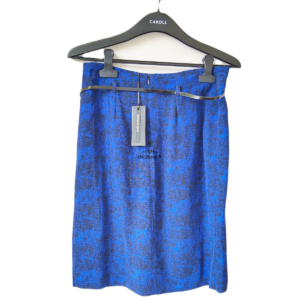 Jupe en bleu morif noir Caroll FR36 NEUF avec étiquettes