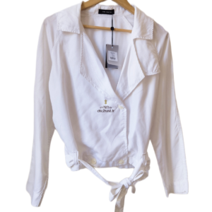 Veste blouson court perfecto Cop.copine blanc papiner FR36 NEUF