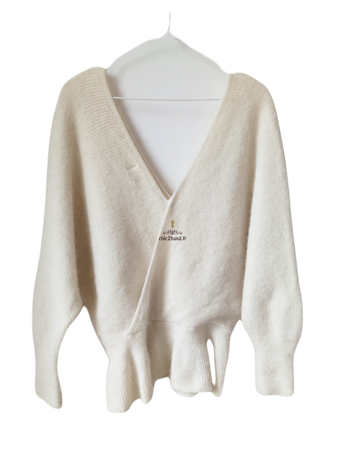 Pull doudou Des Petits Hauts Celeste laine alpaga lurex blanc T0 Neuf – Image 7