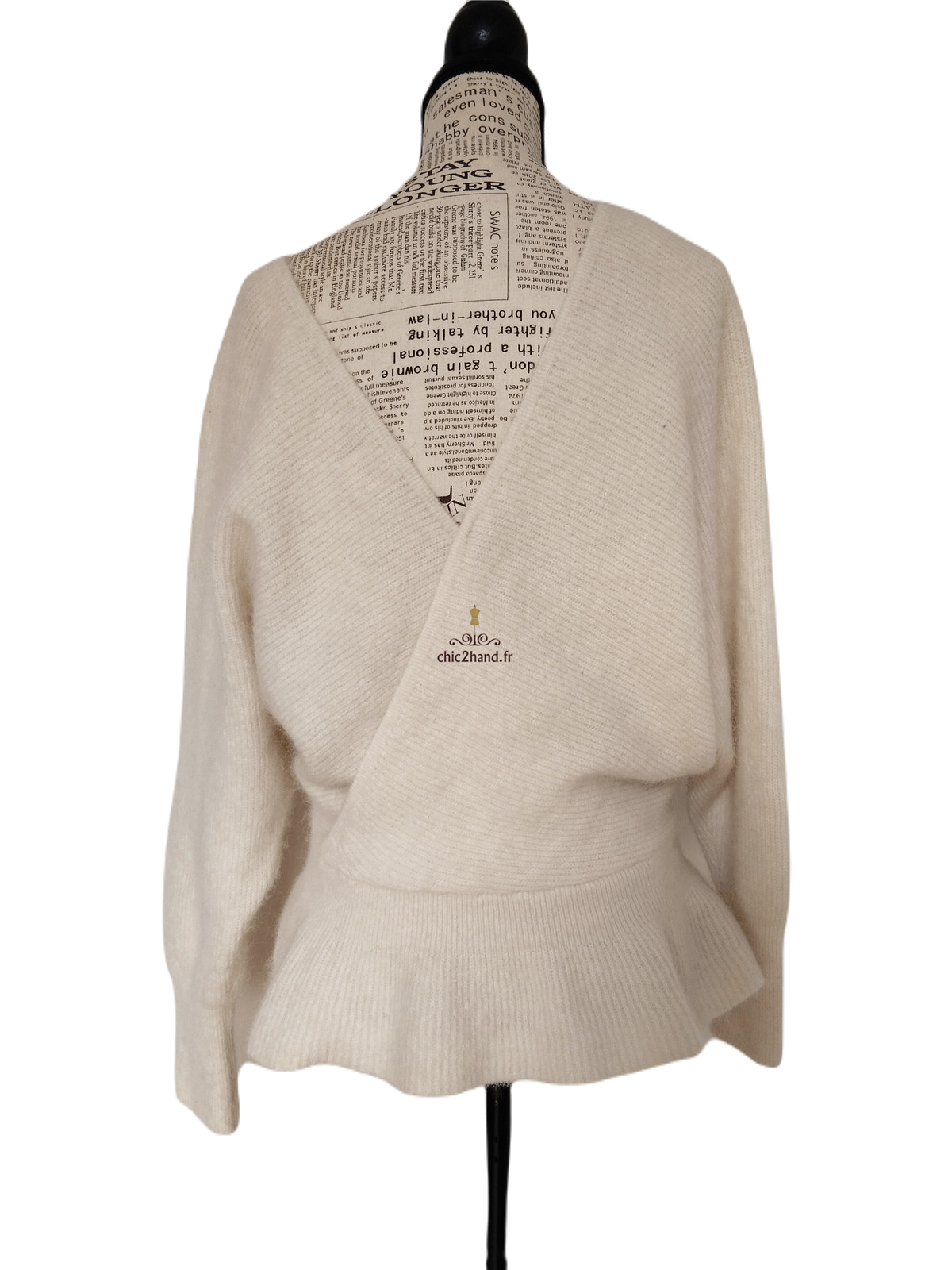 Pull doudou Des Petits Hauts Celeste laine alpaga lurex blanc T0 Neuf – Image 8
