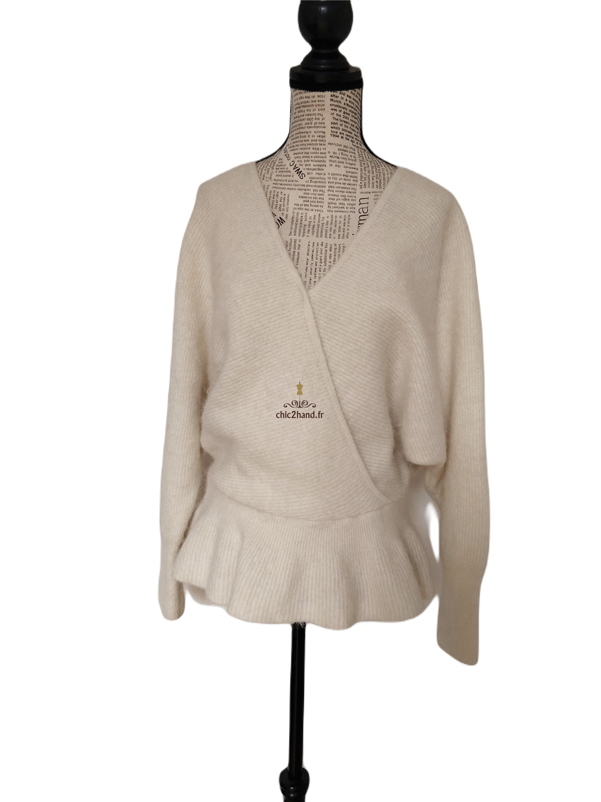 Pull doudou Des Petits Hauts Celeste laine alpaga lurex blanc T0 Neuf – Image 10
