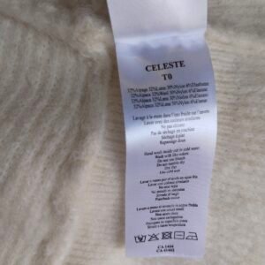 Pull doudou Des Petits Hauts Celeste laine alpaga lurex blanc T0 Neuf