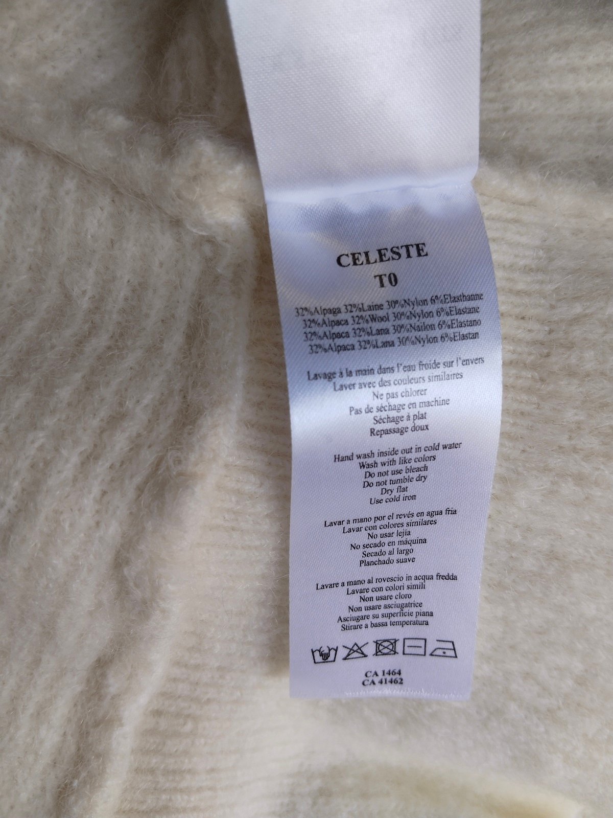 Pull doudou Des Petits Hauts Celeste laine alpaga lurex blanc T0 Neuf – Image 2