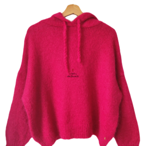 Pull oversize avec capuche rose kid mohair Des Petits Hauts T1 Neuf modèle charlotte