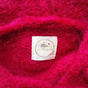 Pull oversize avec capuche rose kid mohair Des Petits Hauts T2 Neuf modèle charlotte