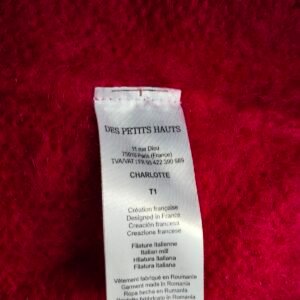 Pull oversize avec capuche rose kid mohair Des Petits Hauts T1 Neuf modèle charlotte