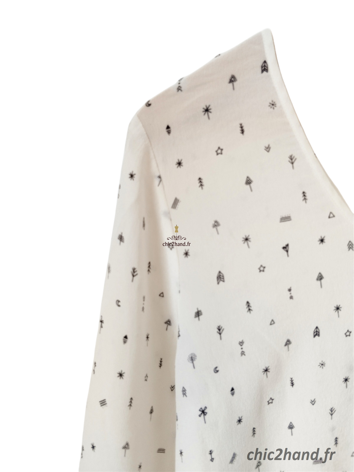 Chemisier blouse oversize 100% pure soie Des Petits Hauts falida S Neuf blanc crème – Image 2