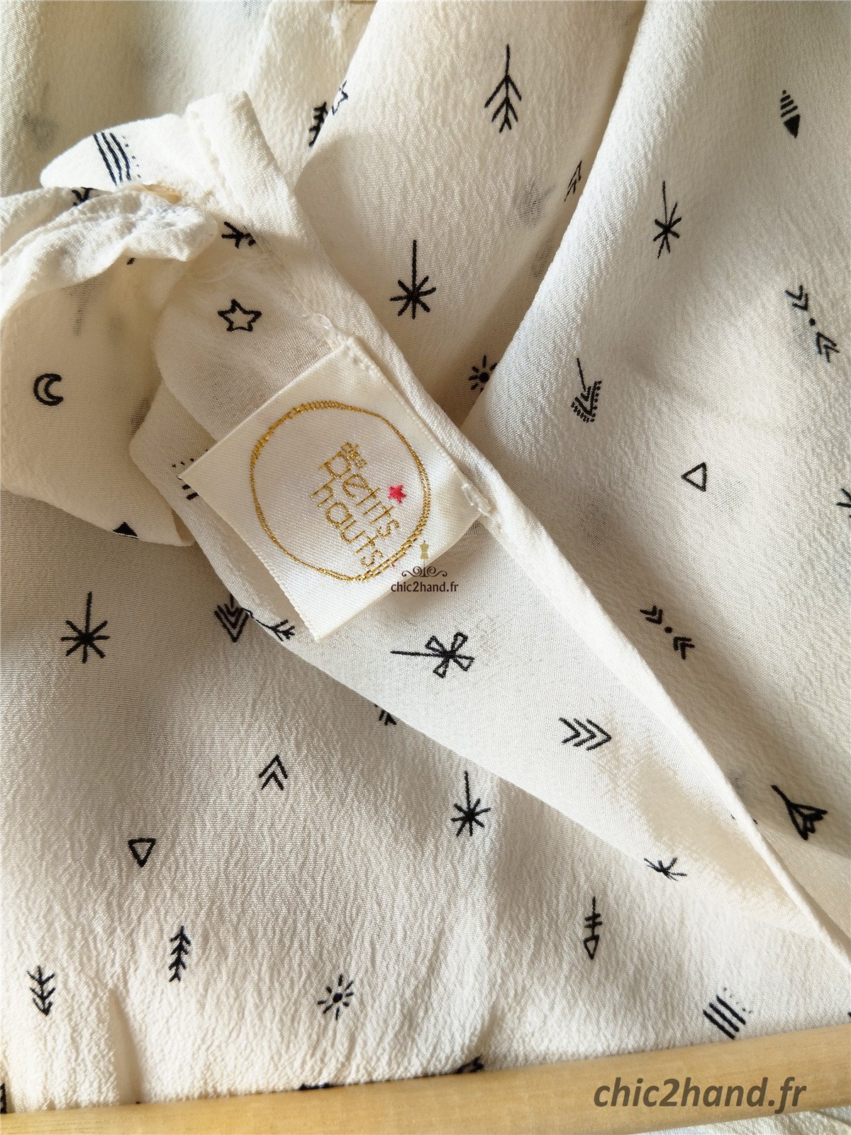 Chemisier blouse oversize 100% pure soie Des Petits Hauts falida S Neuf blanc crème – Image 9