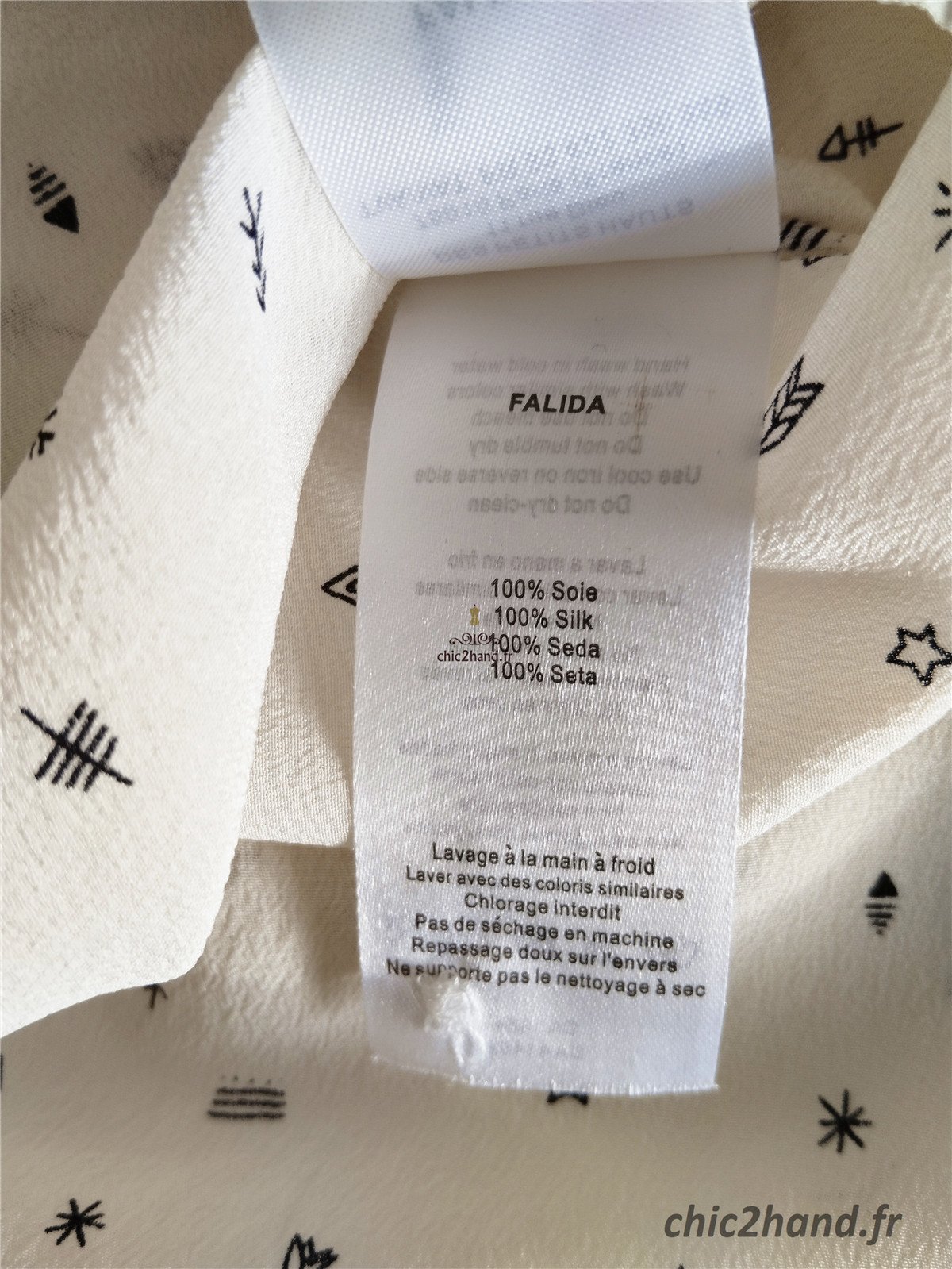 Chemisier blouse oversize 100% pure soie Des Petits Hauts falida S Neuf blanc crème – Image 7