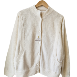 Gilet cardigan doudou Des Petits Hauts Cirouette 80% laine mérinos blanc crème T4 NEUF