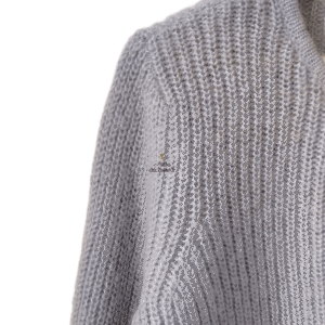 Gilet cardigan oversize doudou Des Petits Hauts colisee super kid mohair T2 bleu argenté NEUF
