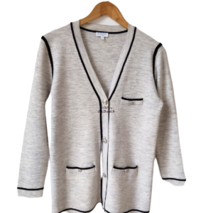 Gilet cardigan doudou 70% laine Claudie Pierlot T2 gris clair noir neuf