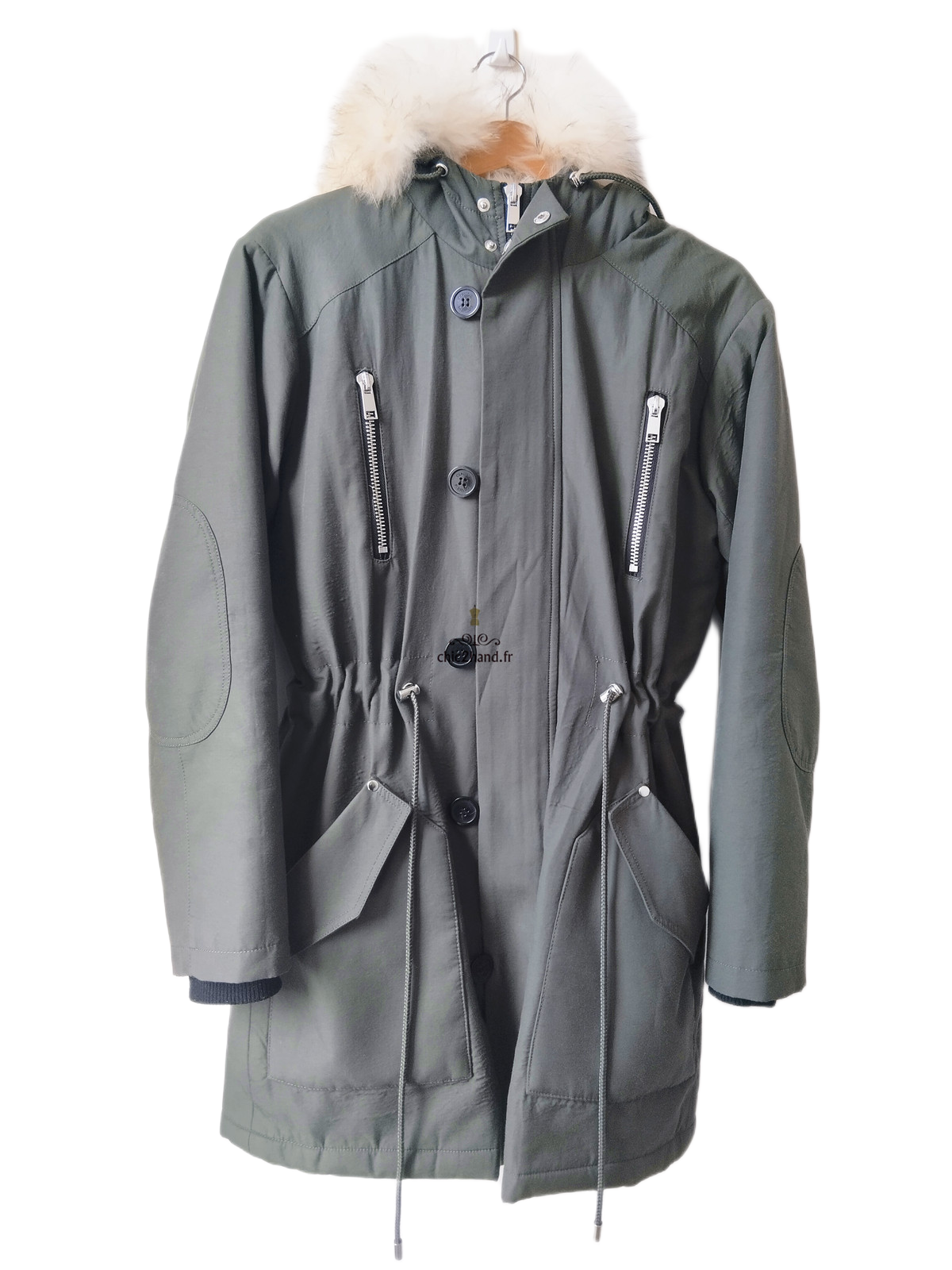 Parka fourrue avec capuche Claudie Pierlot FR36 S kaki Excellent état – Image 5