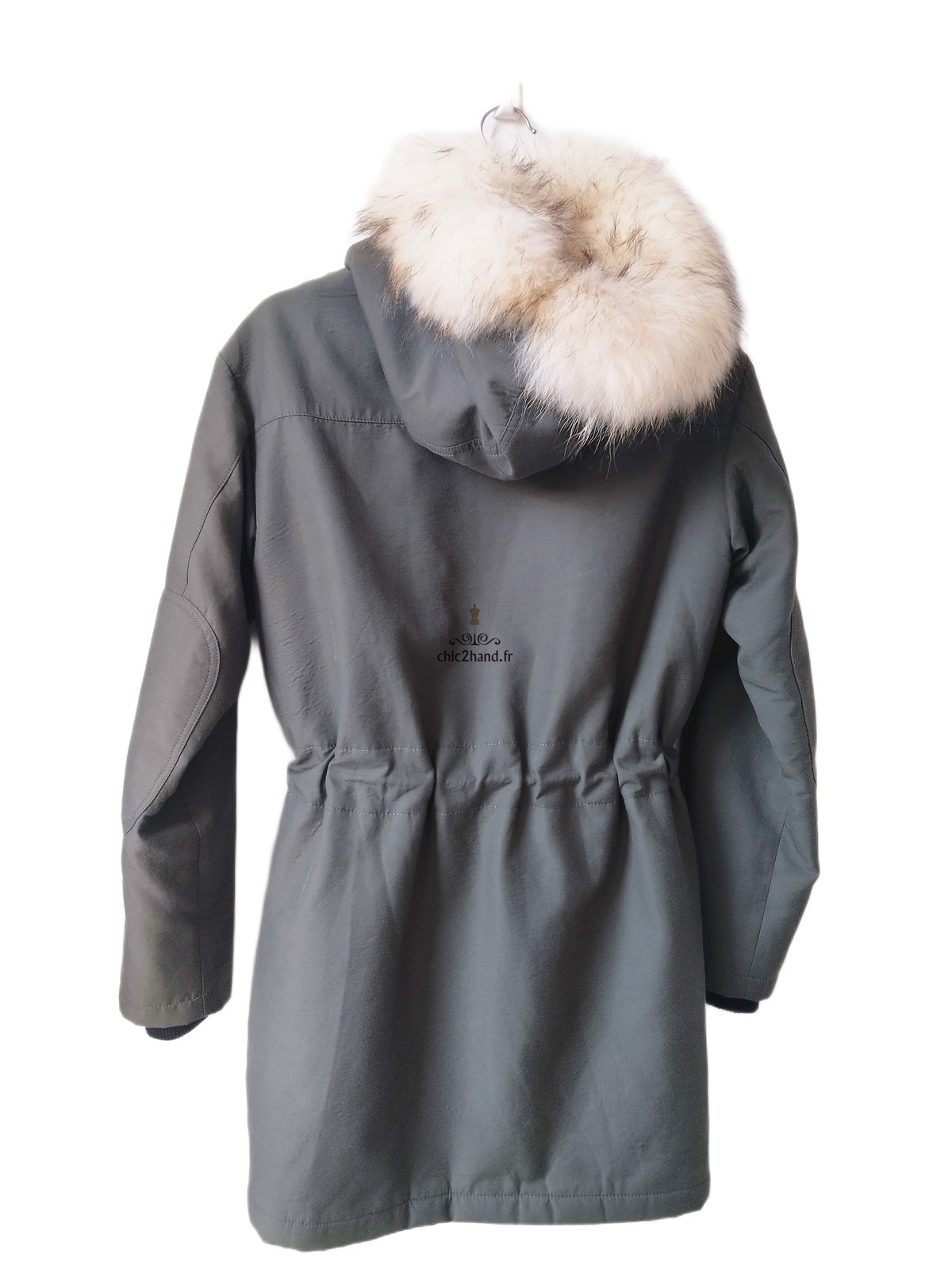 Parka fourrue avec capuche Claudie Pierlot FR36 S kaki Excellent état – Image 2