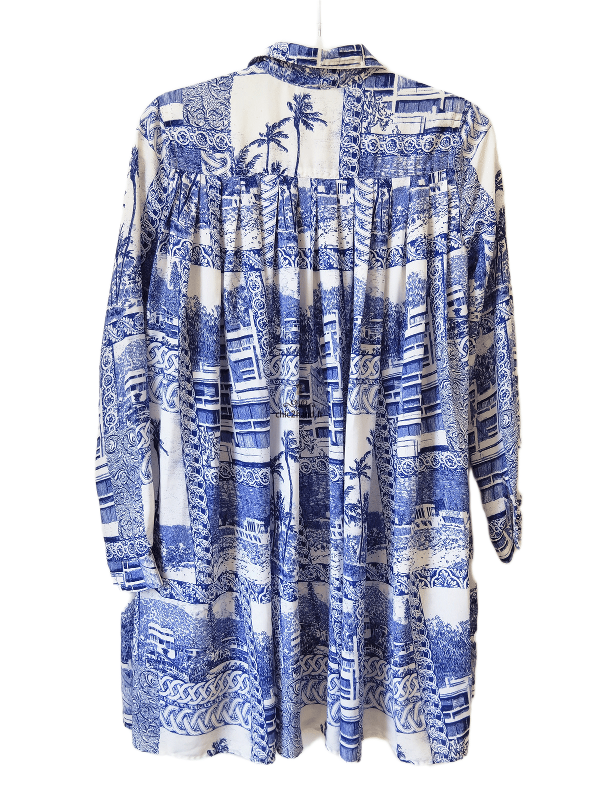 Robe manches longues pli bleu fleuris Claudie Pierlot S fr36 NEUF – Image 9