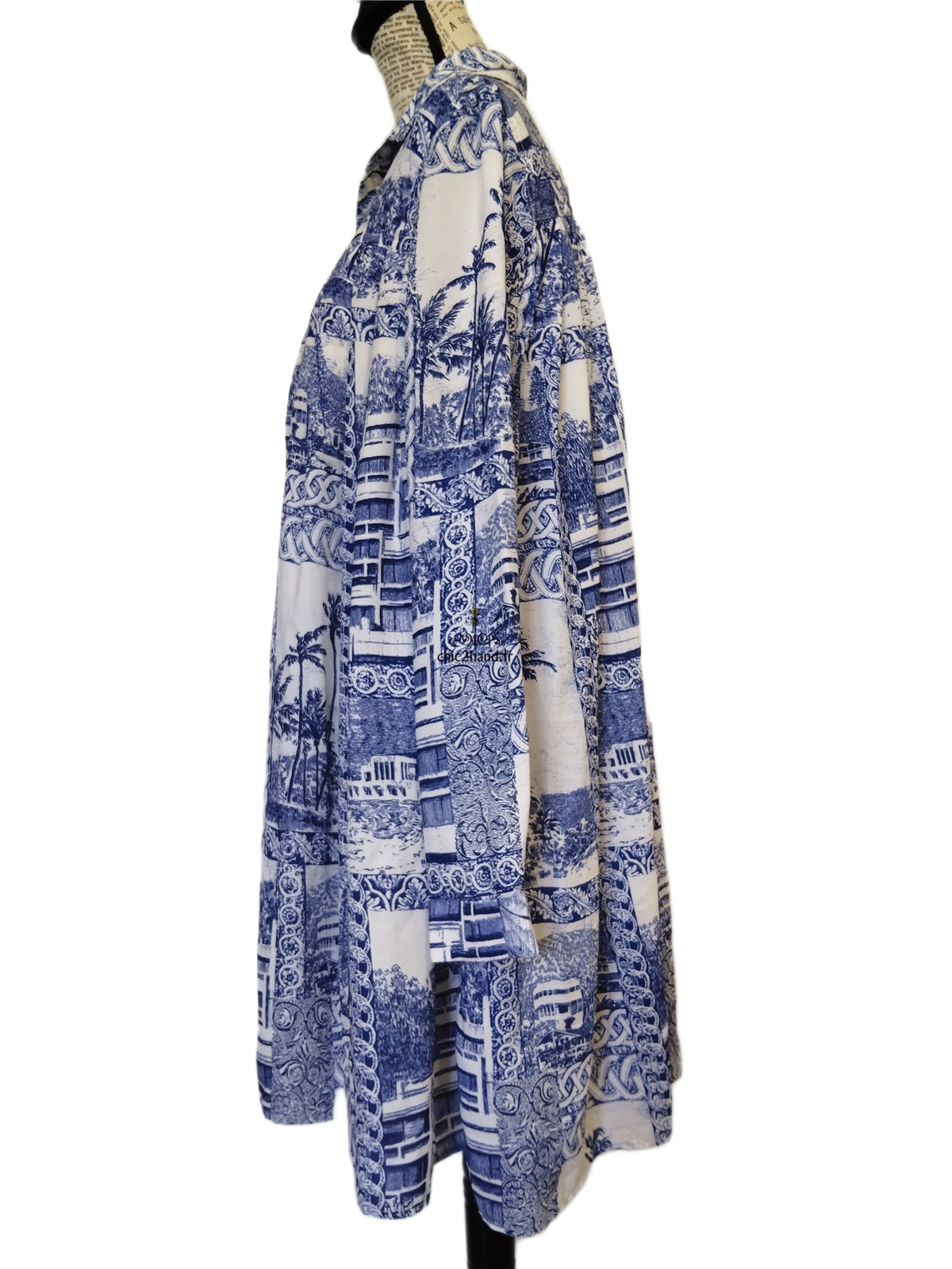 Robe manches longues pli bleu fleuris Claudie Pierlot S fr36 NEUF – Image 11