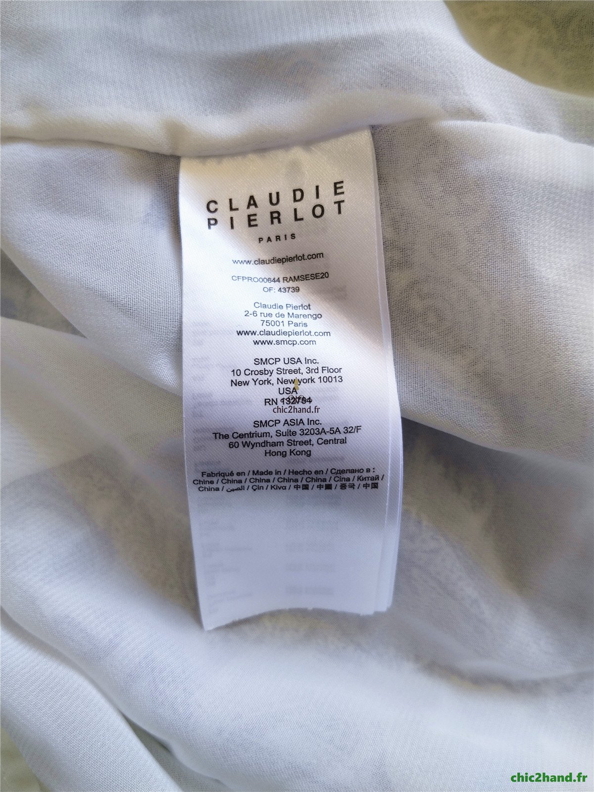 Robe manches longues pli bleu fleuris Claudie Pierlot S fr36 NEUF – Image 14