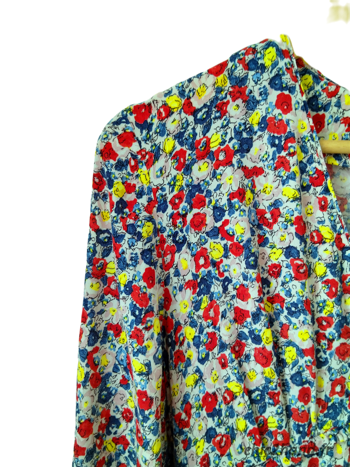 Robe manches longues blanc fleuris Claudie Pierlot S fr36 NEUF – Image 2