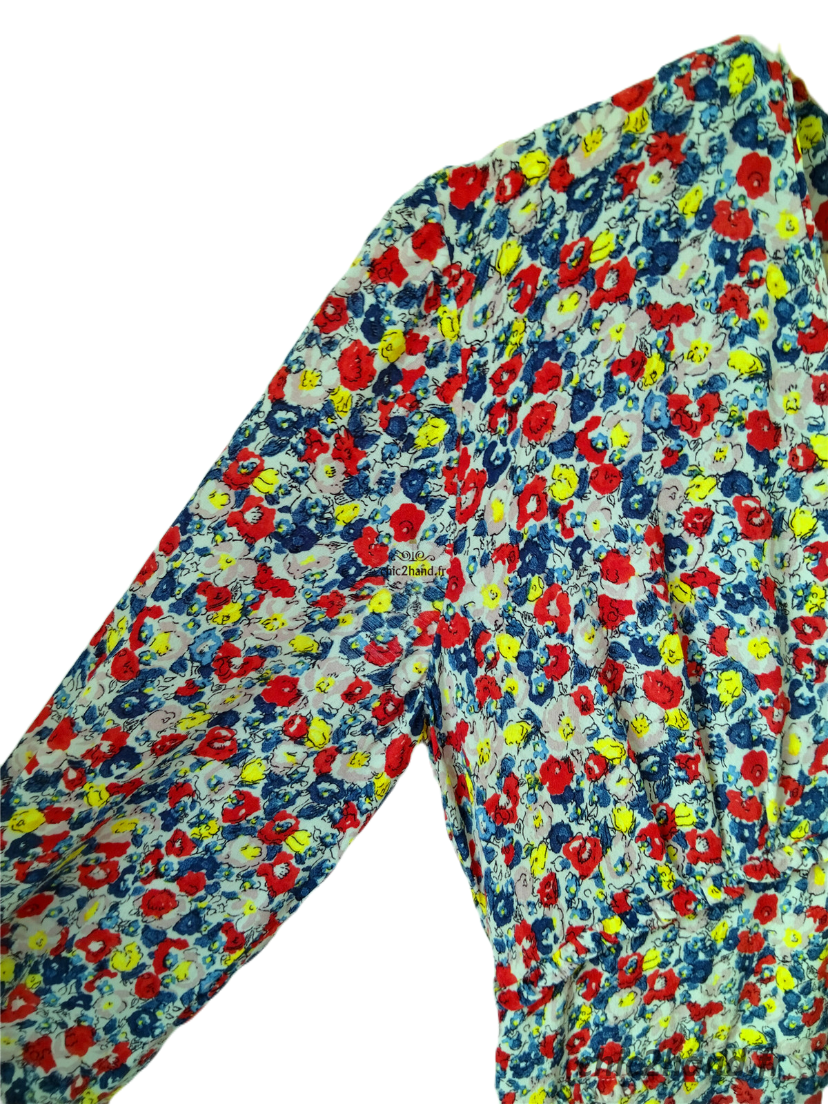 Robe manches longues blanc fleuris Claudie Pierlot S fr36 NEUF – Image 3
