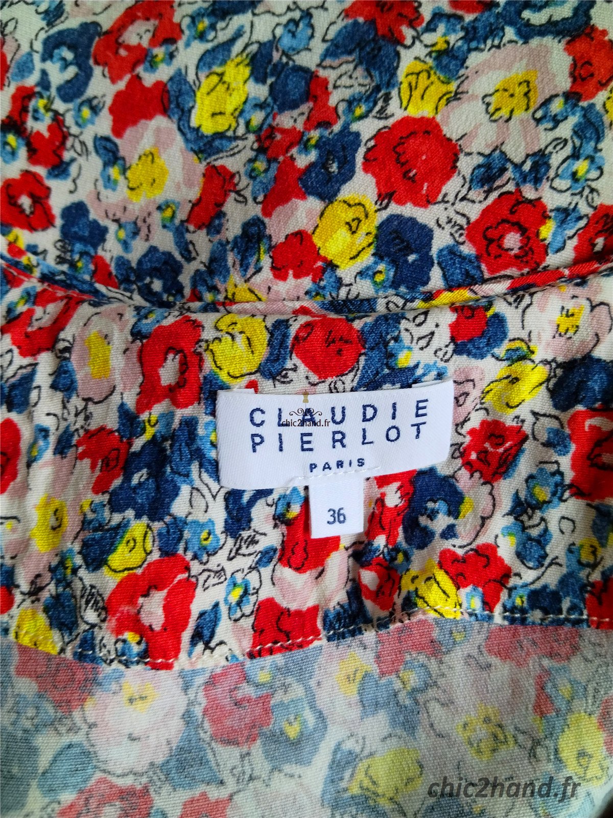 Robe manches longues blanc fleuris Claudie Pierlot S fr36 NEUF – Image 9