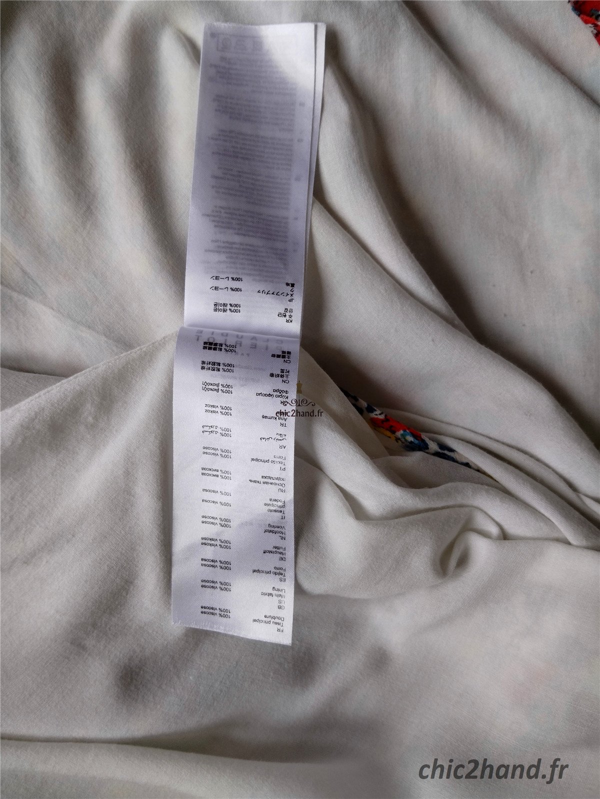 Robe manches longues blanc fleuris Claudie Pierlot S fr36 NEUF – Image 8