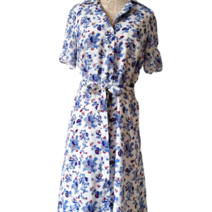 Robe longue avec doublure boutonné Claudie Pierlot fr38 M blanc fleuri NEUF