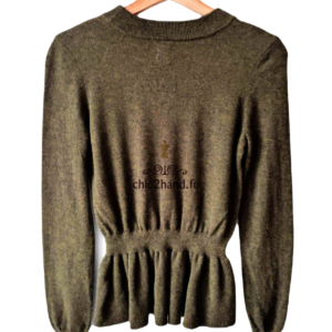 Pull laine cachemire col montant Des Petits Hauts Crison T2 vert kaki NEUF