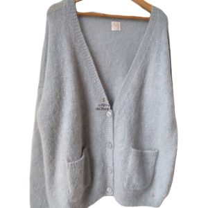 Gilet cardigan doudou Des Petits Hauts Dadele laine mohair T4 vert d&rsquo;eau NEUF