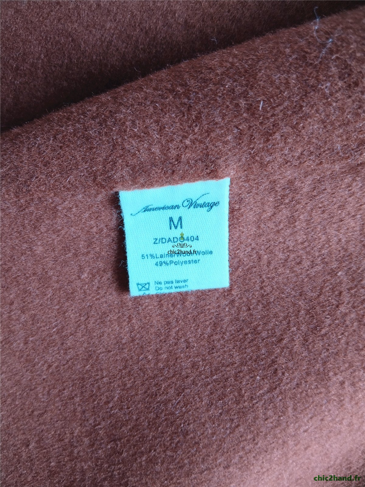 Manteau long oversize laine American Vintage Dado404 M rouge brique NEUF – Image 14